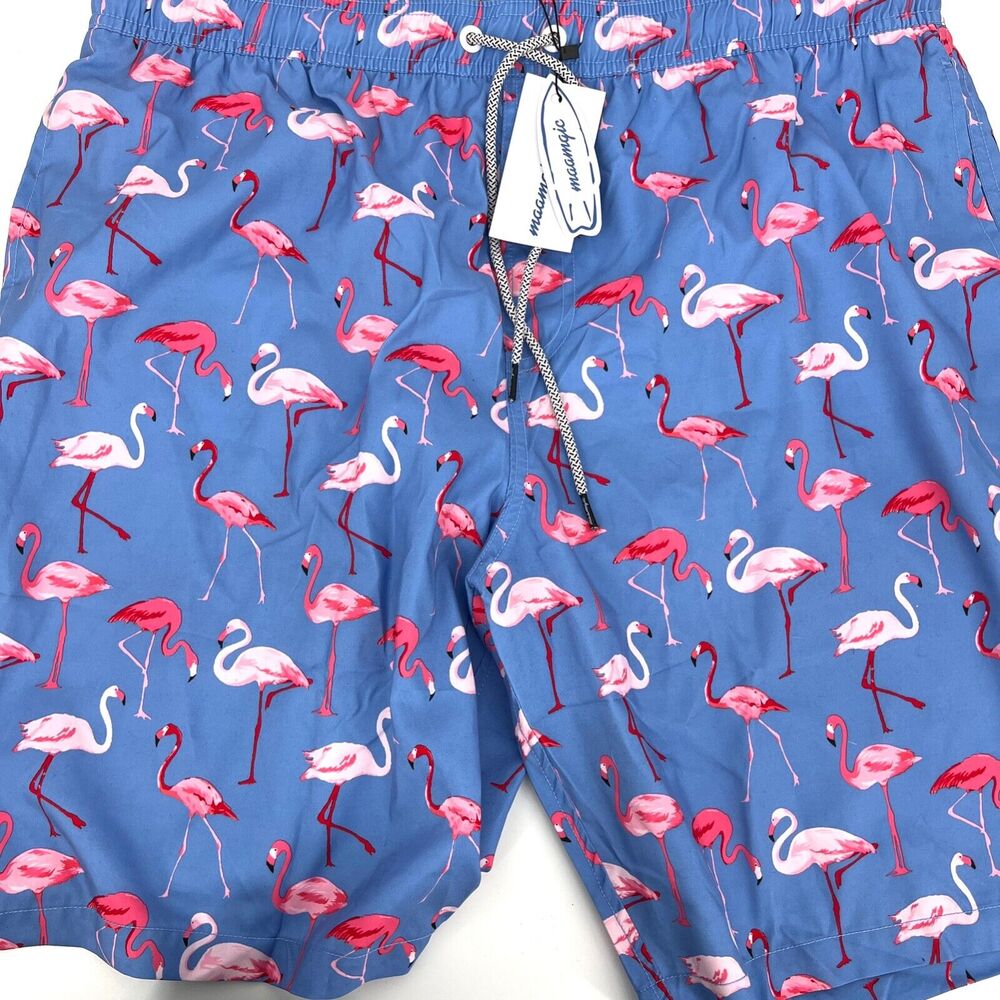 MaaMgic Mens Swim Trunks Flamingo Print Size XXL